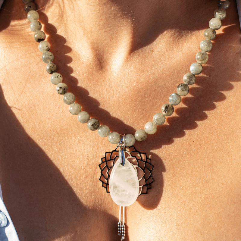 Labradorite, Jade and Amethyst Mala - Seraphine-Necklace + Bracelet-The Livary
