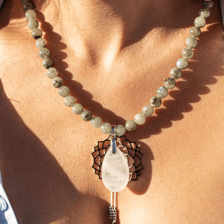 Labradorite, Jade and Amethyst Mala - Seraphine-Necklace + Bracelet-The Livary