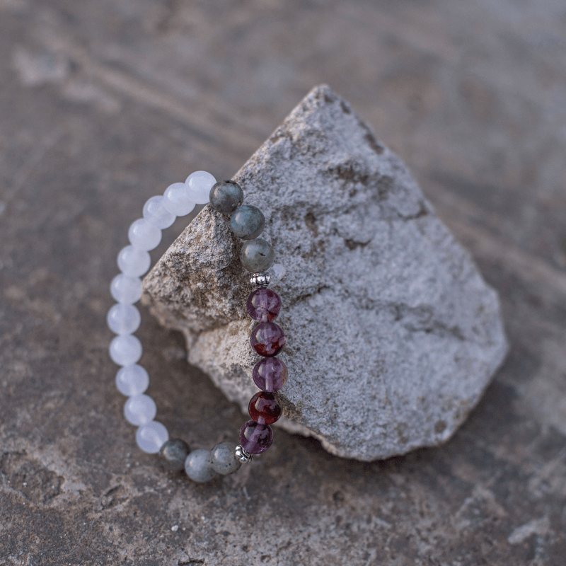 Labradorite, Jade and Amethyst Mala - Seraphine-Necklace + Bracelet-The Livary