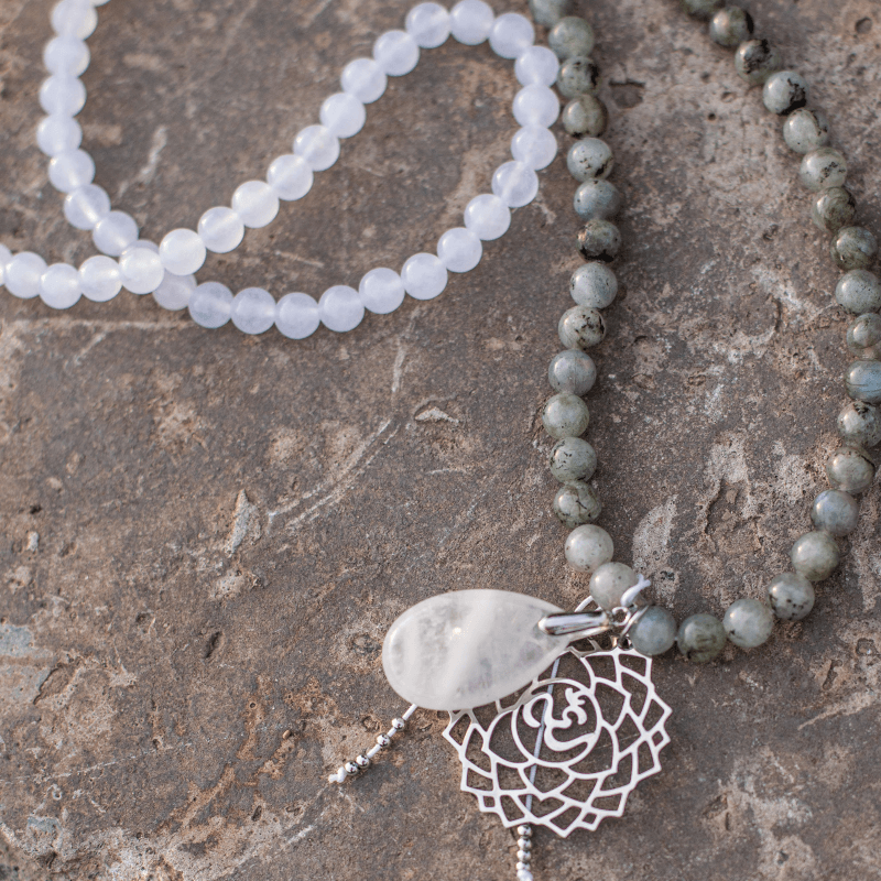 Labradorite, Jade and Amethyst Mala - Seraphine-Necklace + Bracelet-The Livary