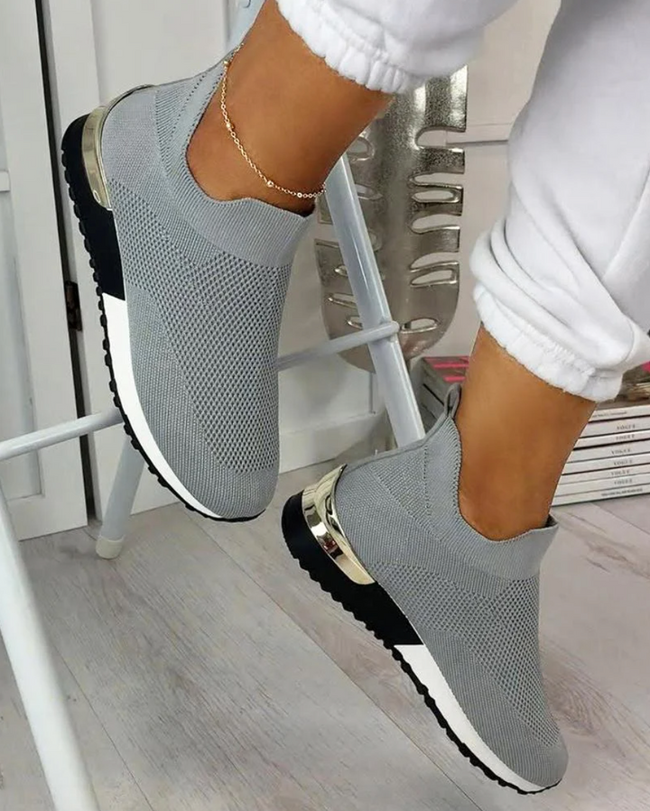 Ladies Slip-On Sneakers - FlexiStep-Gray-2.5-The Livary