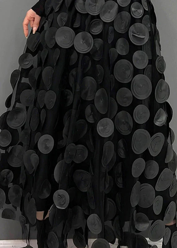 Dress with Polka Dots and Flowing Cut – Fleur-Black-S-The Livary