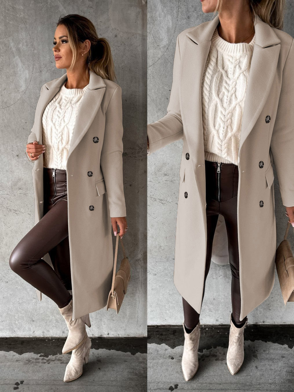 Stylish and Comfortable Ladies' Coat - Vivienne-Pink-S-The Livary