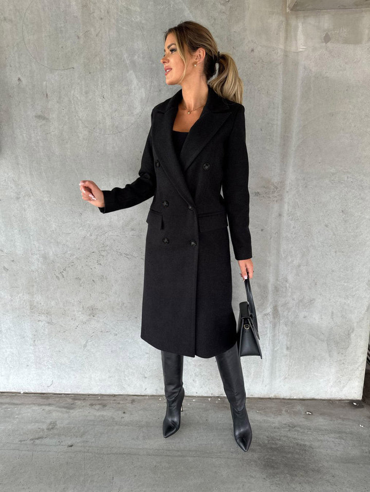 Stylish and Comfortable Ladies' Coat - Vivienne-Black-S-The Livary
