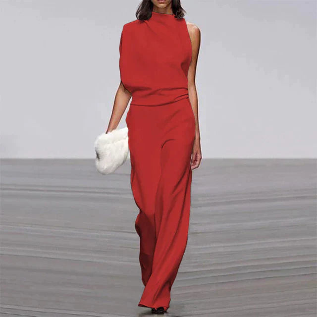 Trendy Summer Jumpsuit - Claire-Red-S-The Livary