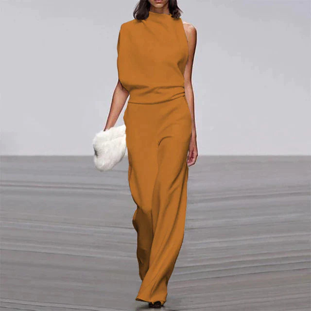 Trendy Summer Jumpsuit - Claire-Yellow Orange-S-The Livary