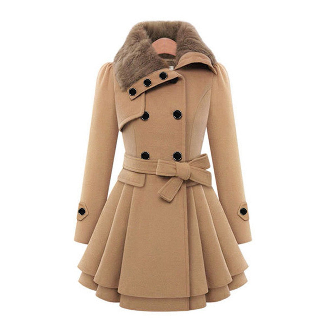 Warm and Long Ladies' Winter Coat - Vivienne-Khaki-S-The Livary