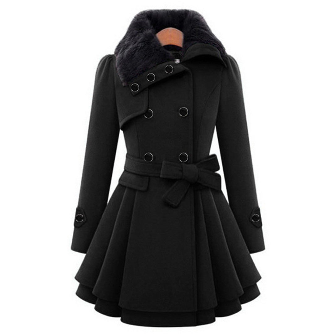 Warm and Long Ladies' Winter Coat - Vivienne-Black-S-The Livary