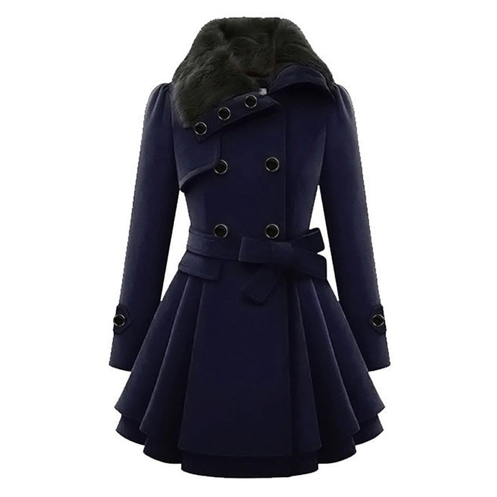 Warm and Long Ladies' Winter Coat - Vivienne-Blue-S-The Livary