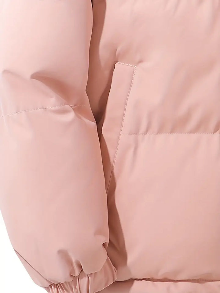 Warm Ladies Jacket with Hood - Aurelia-Pink-M-The Livary