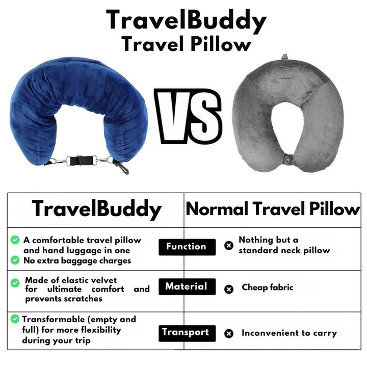Comfortable Travel Pillow and Extra Luggage Space in One - TravelMate™-Black-The Livary