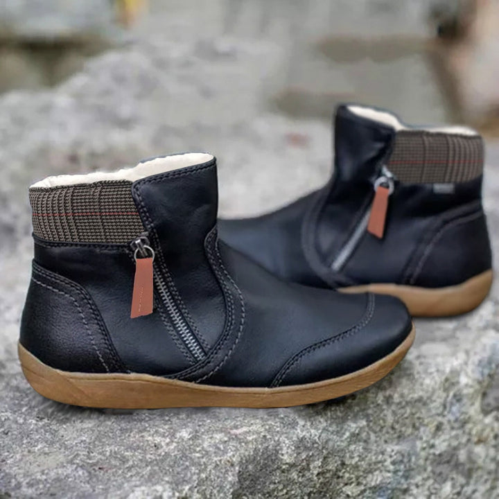 Plain Coloured Ankle Boots - WarmStep-Black-2.5-The Livary