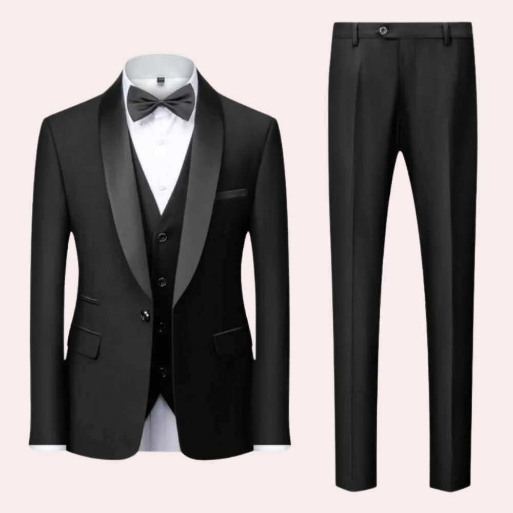 Luxury Three-Piece Suit for Men - Dante-Black-S-The Livary