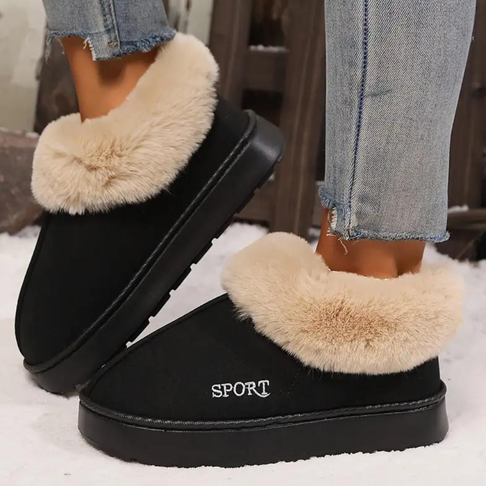 Soft and Warm Ladies Slippers - Nova-Black-2.5-The Livary