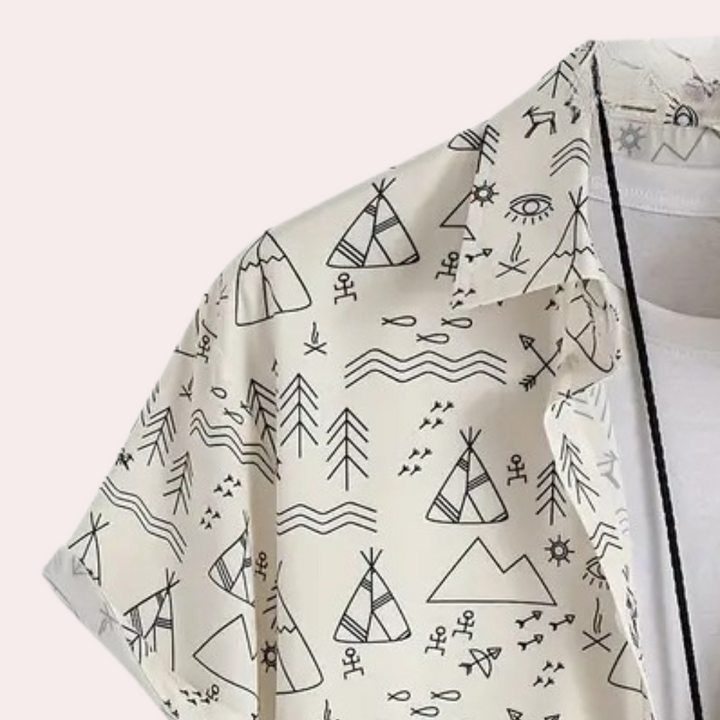 Casual Shirt with Print for Men - Emilio-S-The Livary