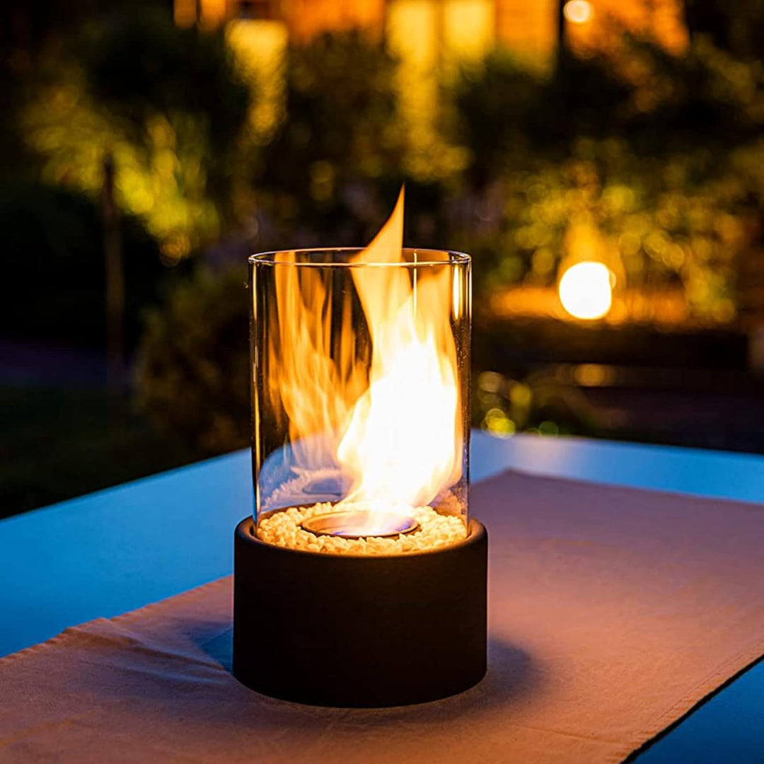 Classic Oil Lamp with Open Flame - Lumora-Black-Medium-The Livary