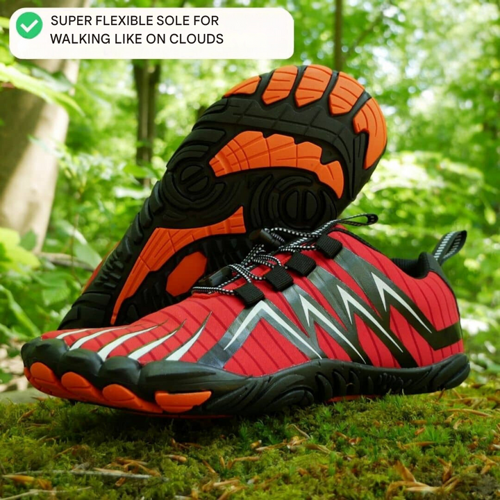 Flexible Barefoot Sneaker - Finn-Red-4-The Livary