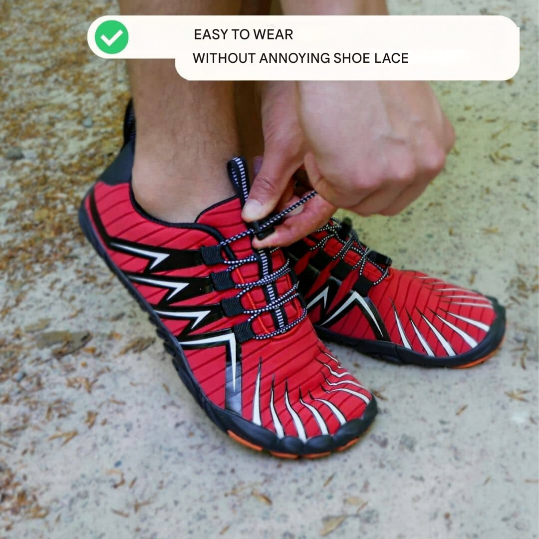 Flexible Barefoot Sneaker - Finn-Red-4-The Livary