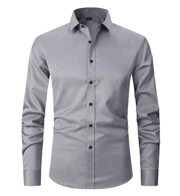 Comfortable Stretch Shirt - Lucas-Grey-S-The Livary