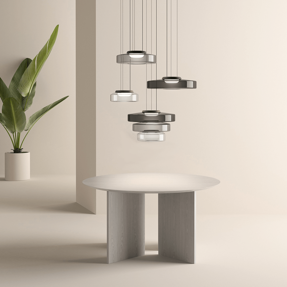 Modern Glass Pendant Light in Bauhaus Style - AuroraSphere-Amber-1 Level-D 9.84 x H 4.33 inches-The Livary