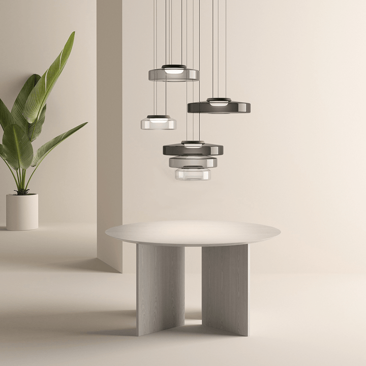 Modern Glass Pendant Light in Bauhaus Style - AuroraSphere-Amber-1 Level-D 9.84 x H 4.33 inches-The Livary