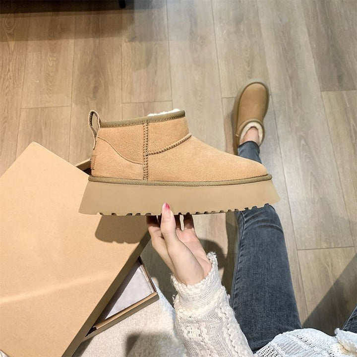 Luxury Low Winter Boots with Fur - Isabella-Brown-3.5-The Livary