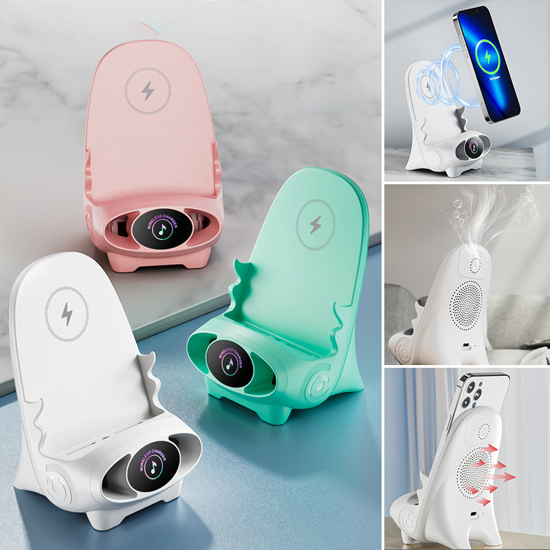 Wireless Phone Holder with 15W Fast Charging Function - FlexCharge Chair-White-The Livary