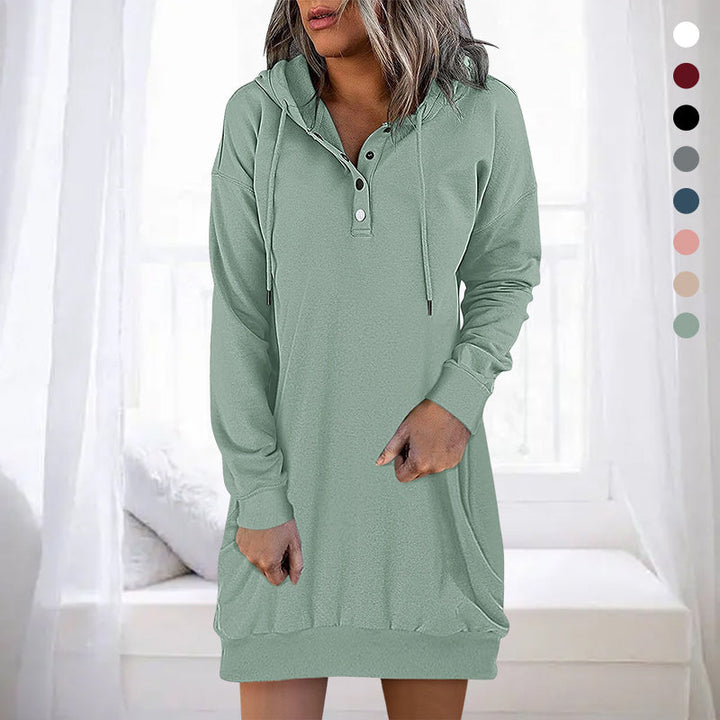 Minimalistic Long Women's Hoodie – Valeria-Pink-S-The Livary