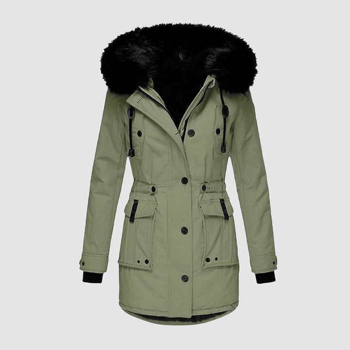 Warm Winter Coat with Fleece Lining - Tove-Green-S-The Livary