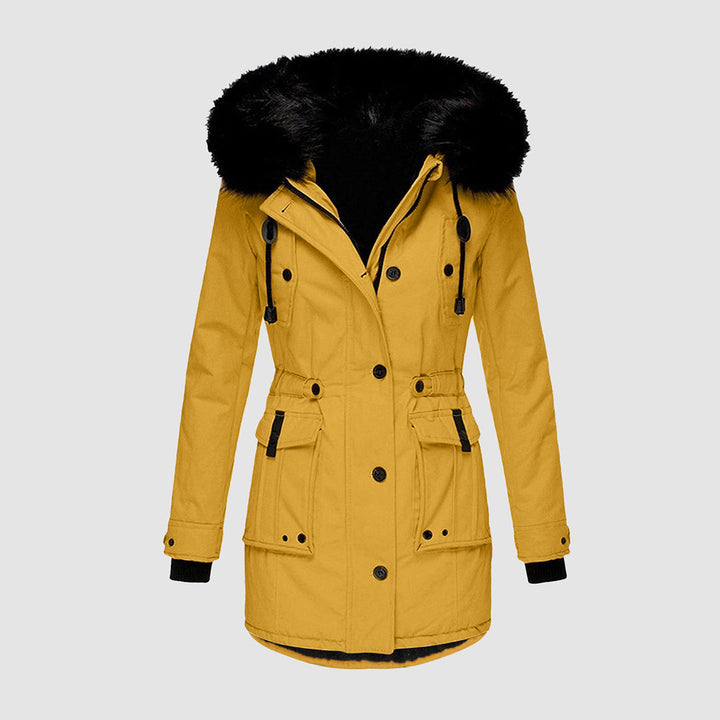 Warm Winter Coat with Fleece Lining - Tove-Yellow-S-The Livary