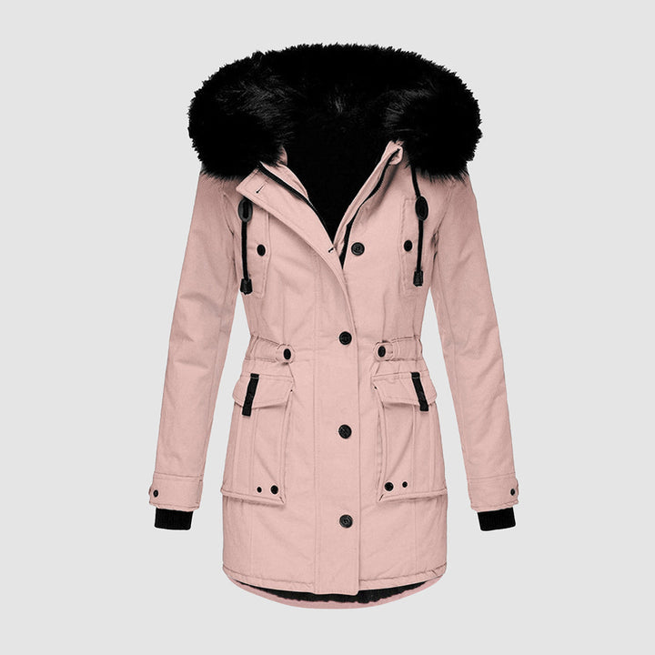 Warm Winter Coat with Fleece Lining - Tove-Pink-S-The Livary