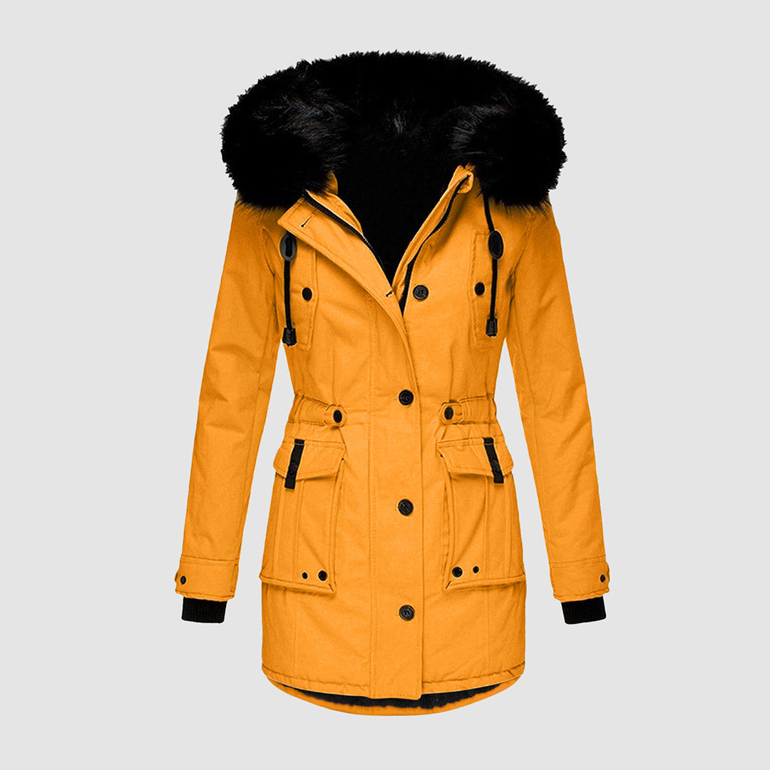 Warm Ladies Winter Coat - Valeria-Gold-S-The Livary