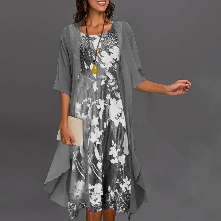 Summer Dress with Elastic Waist - Théa-Gray-S-The Livary