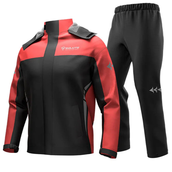 Waterproof Unisex Rain Suit – Stormex-Black/red-M-The Livary