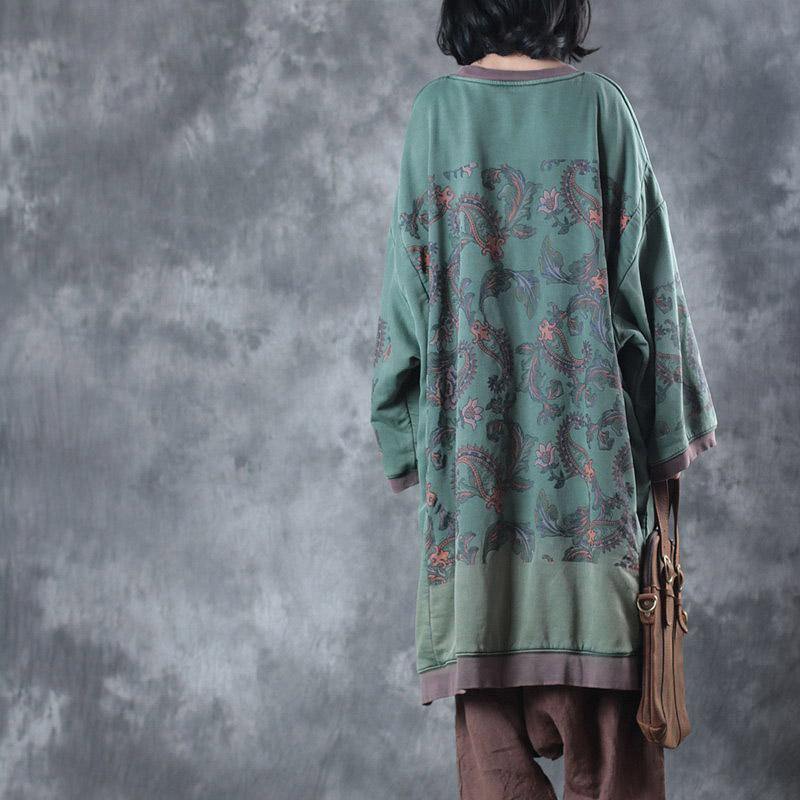 Oversized Midi Dress with O-Neck - Ameline-The Livary