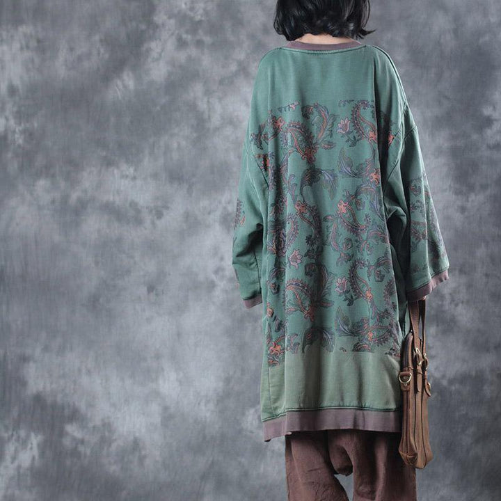 Oversized Midi Dress with O-Neck - Ameline-The Livary