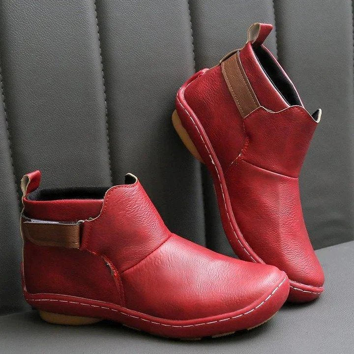 Luxury Orthopaedic Women's Shoes - Liana-Red-3-The Livary