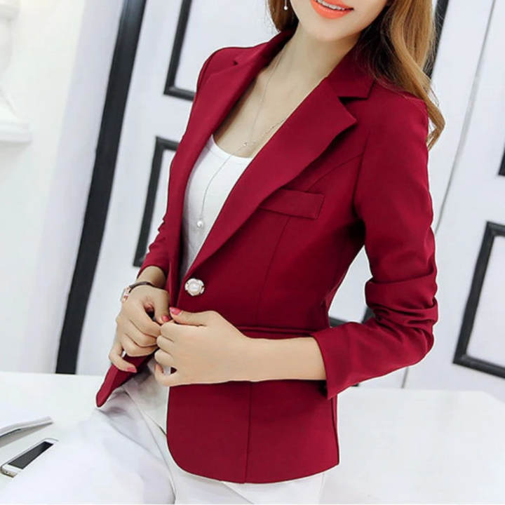 Nice Slim Ladies Blazer with Pockets - Sophia-Red-S-The Livary