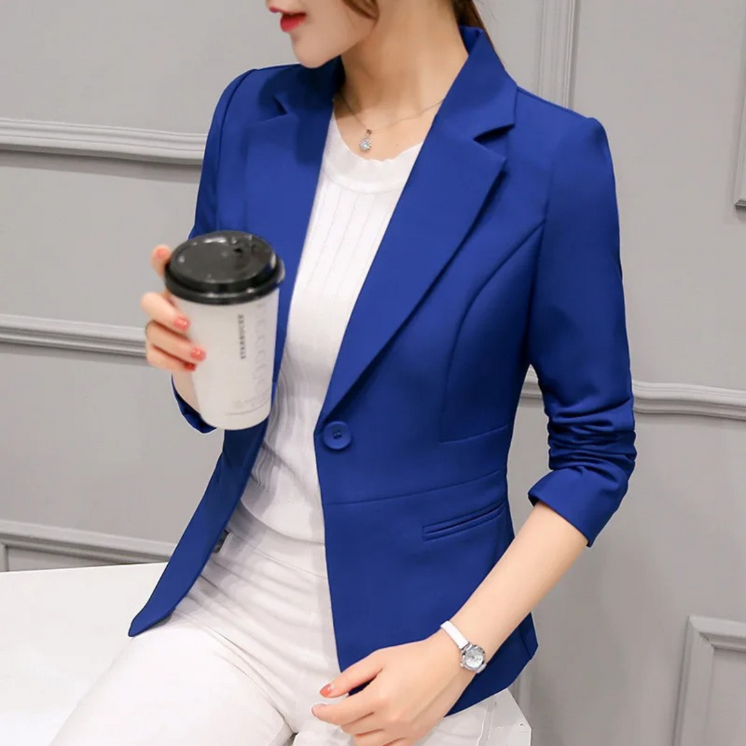 Nice Slim Ladies Blazer with Pockets - Sophia-Blue-S-The Livary