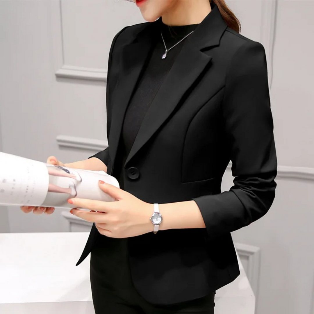 Nice Slim Ladies Blazer with Pockets - Sophia-Black-S-The Livary