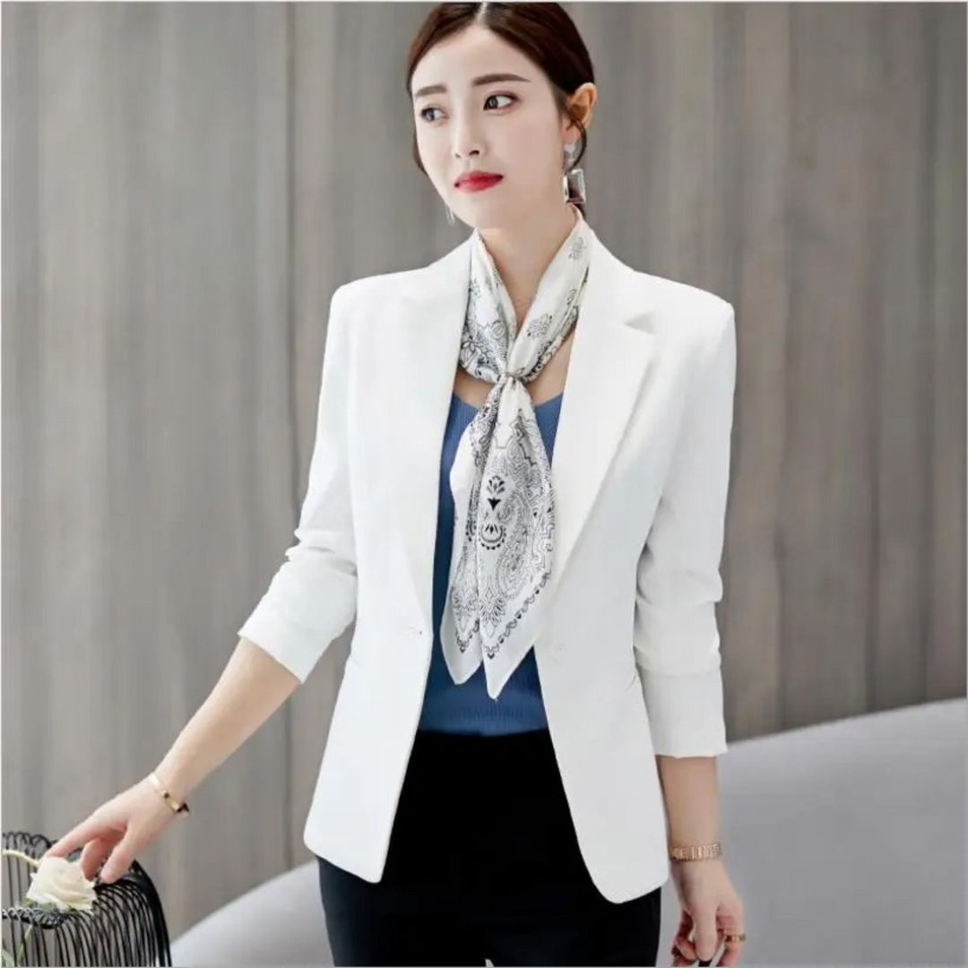 Nice Slim Ladies Blazer with Pockets - Sophia-White-S-The Livary