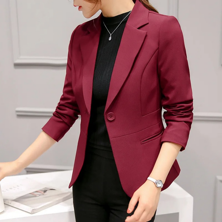 Nice Slim Ladies Blazer with Pockets - Sophia-Bordeaux red-S-The Livary