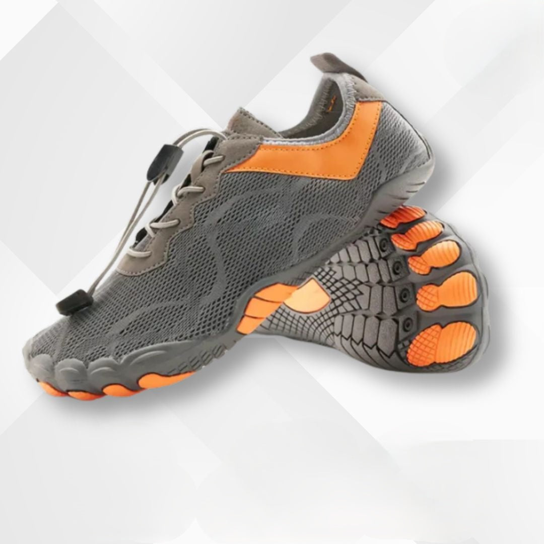 Waterproof orthopedic barefoot shoes – Nayla-Dark Grey-Orange-2.5-The Livary