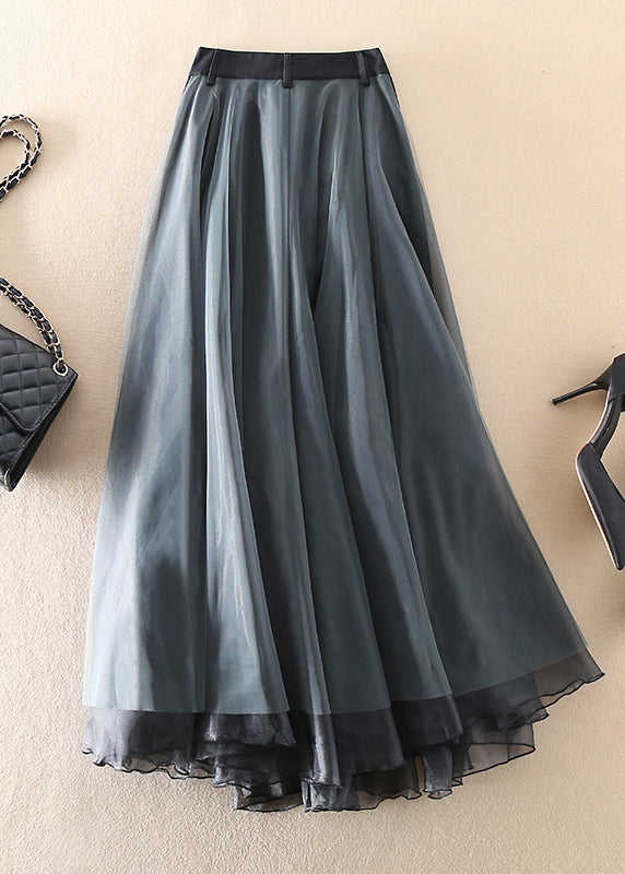 Fashionable Tulle Patchwork Long Skirt - Allegra-Grey-S-The Livary
