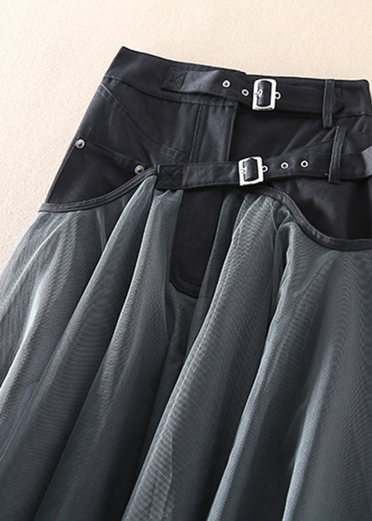 Fashionable Tulle Patchwork Long Skirt - Allegra-Grey-S-The Livary