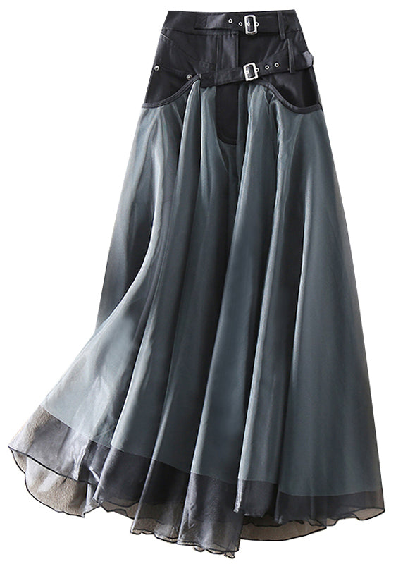 Fashionable Tulle Patchwork Long Skirt - Allegra-Grey-S-The Livary