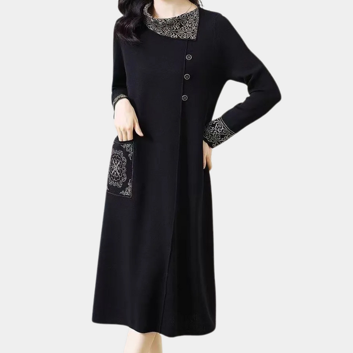 Warm Knitted Midi Dress - Vanya-XS-The Livary