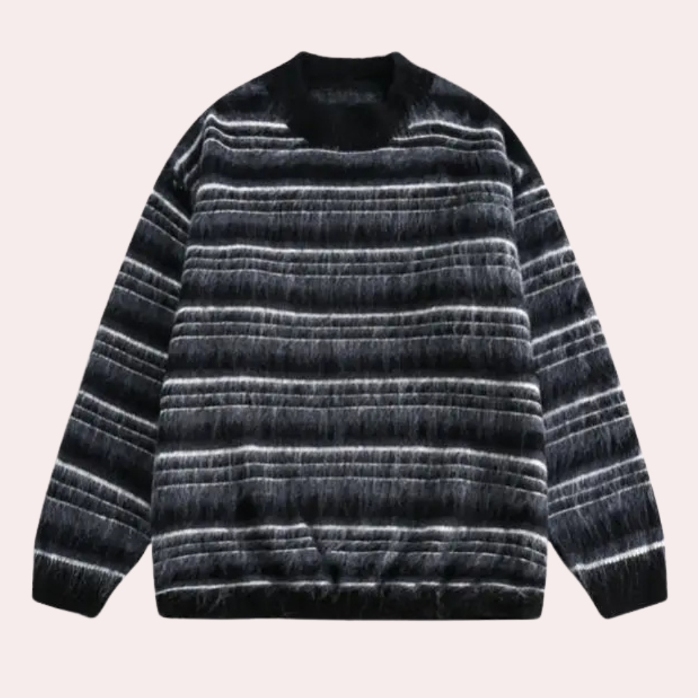 Striped Men's Sweater with Comfortable Fit - Dorian-S-The Livary