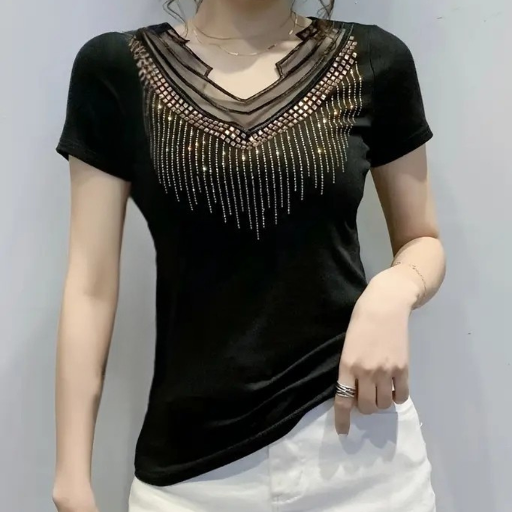 Trendy Sequin Blouse for Women - Lena-XS-The Livary