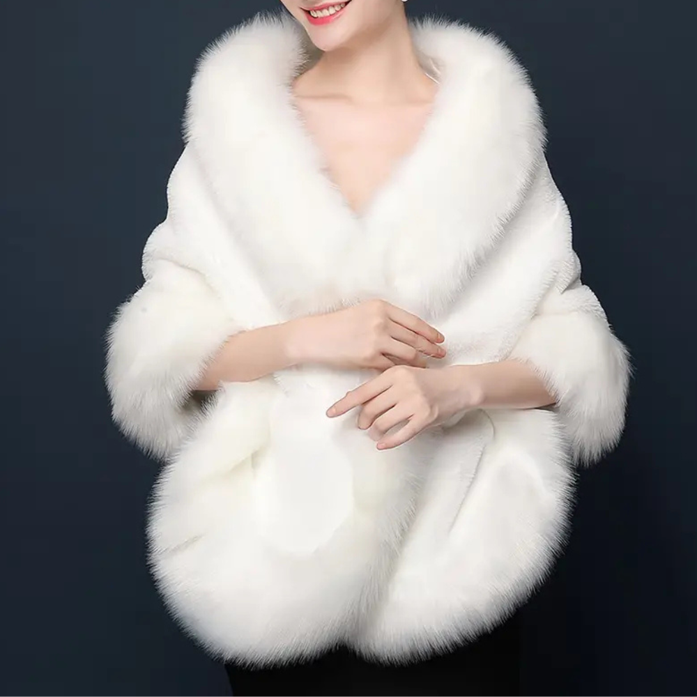 Warm Fur Scarf for Women - Elin-Black-The Livary